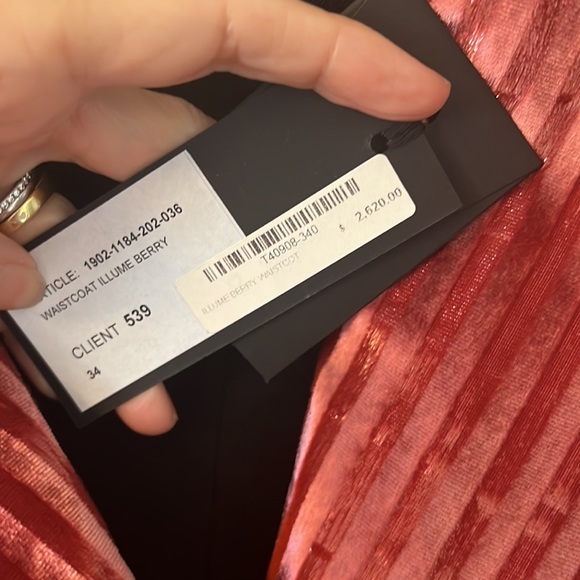 Ann Demeulemeester sparkly red/pink striped top/vest. Super Chic! - Picture 3 of 4